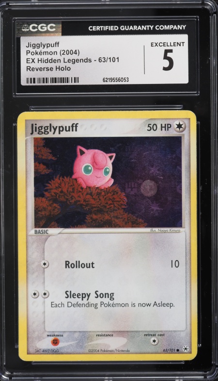2004 Pokemon EX Hidden Legends Reverse Holo Jigglypuff #63 CGC 5 EX