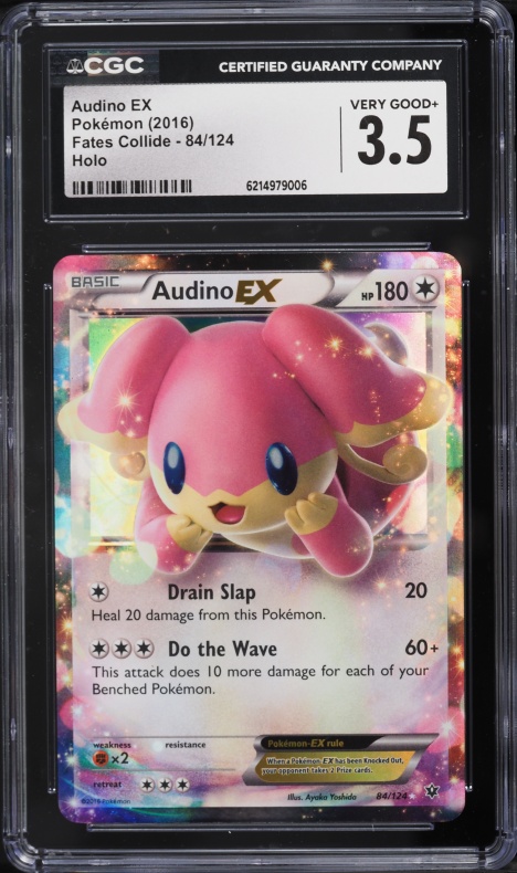 2016 Pokemon XY Fates Collide Holo Audino Ex #84 CGC 3.5 VG+