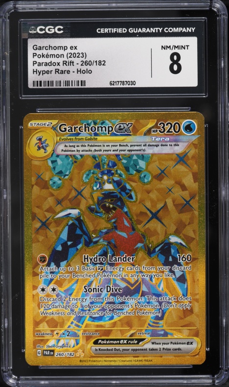 2023 Pokemon Scarlet & Violet Paradox Rift Gold Rare Garchomp Ex #260 CGC 8 NM-MT