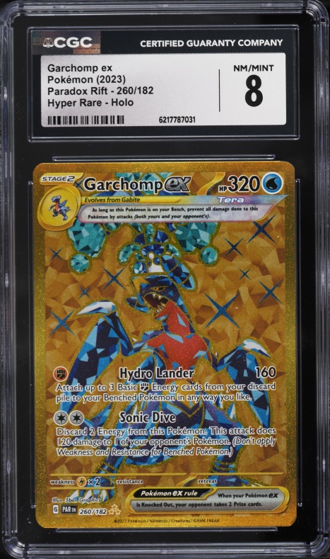 2023 Pokemon Scarlet & Violet Paradox Rift Gold Rare Garchomp Ex #260 CGC 8 NM-MT