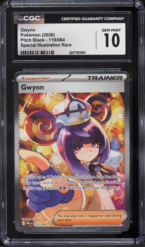 2026 Pokemon Mega Evolution Pitch Black SIR Gwynn #119 CGC 10 GEM MINT