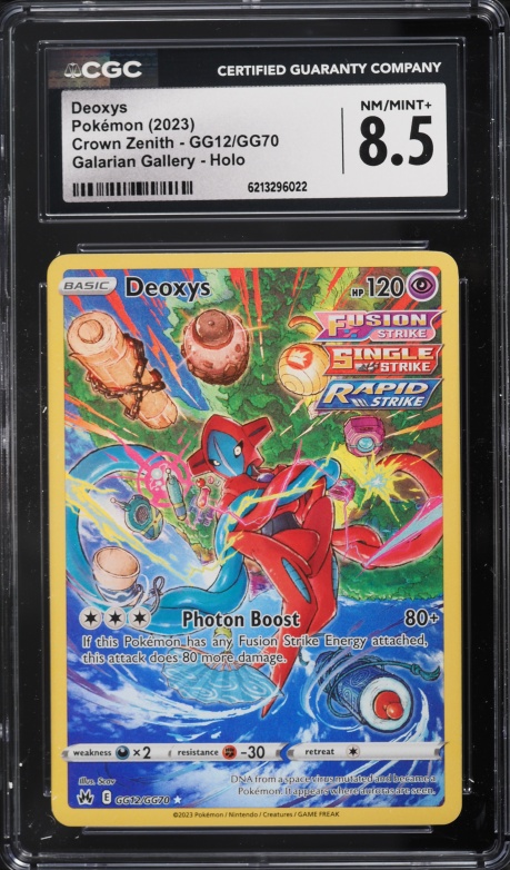 2019 Pokemon Sword & Shield Crown Zenith Galarian Gallery Alt Art Deoxys #GG12 CGC 8.5 NM-MT+