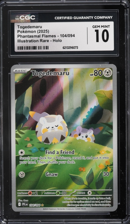 2025 Pokemon Mega Evolution Phantasmal Flames IR Togedemaru #104 CGC 10 GEM MINT
