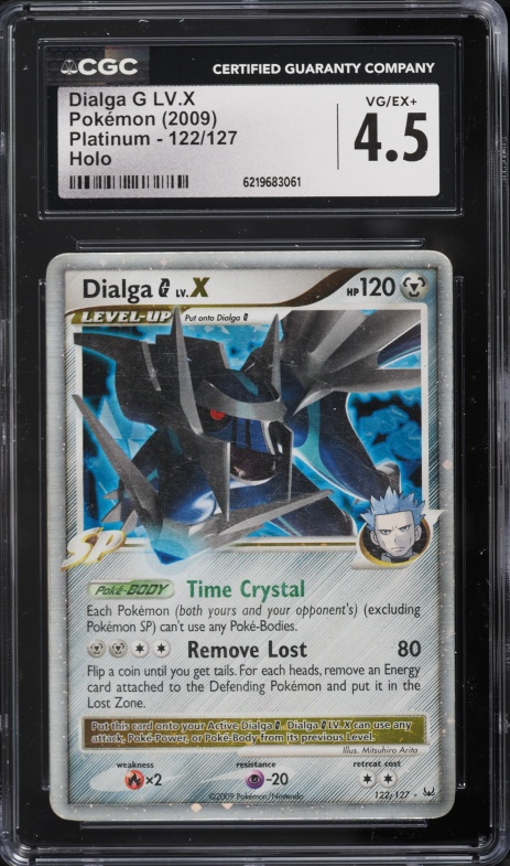 2009 Pokemon Platinum Holo Dialga G Lv.X #122 CGC 4.5 VGEX+