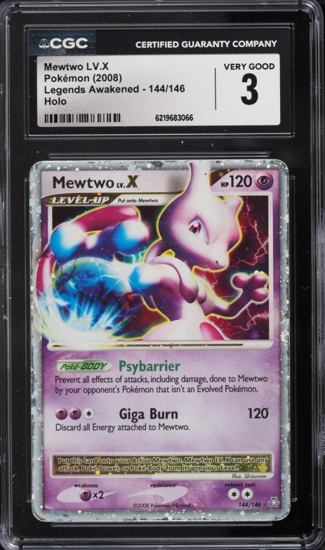 2008 Pokemon Diamond & Pearl Legends Awakened Holo Mewtwo Lv.X
