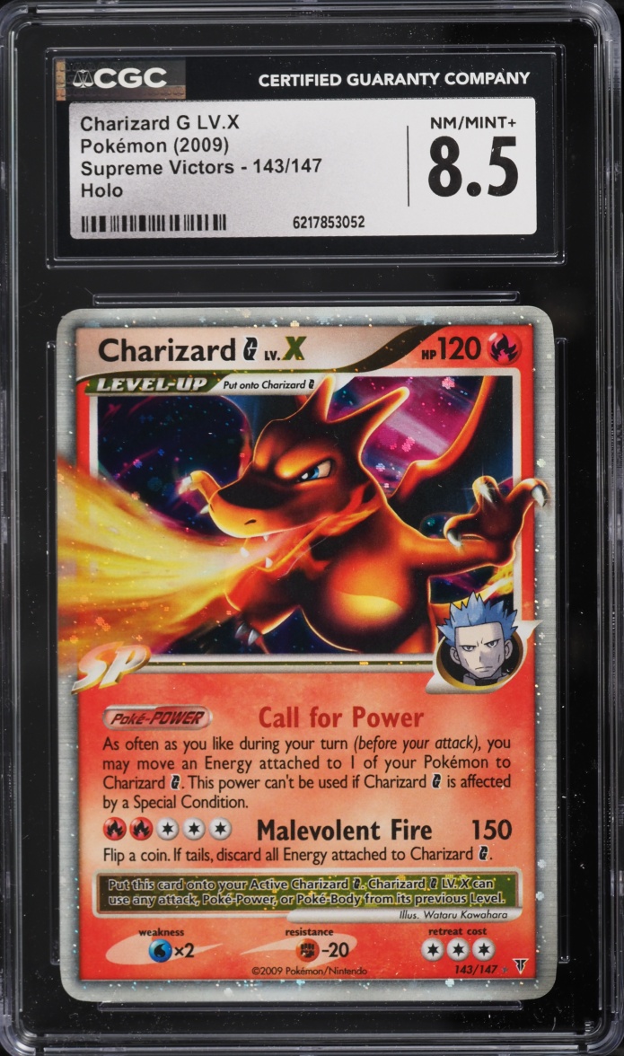 2009 Pokemon Platinum Supreme Victors Holo Charizard G Lv.X #143 CGC 8.5 NM-MT+