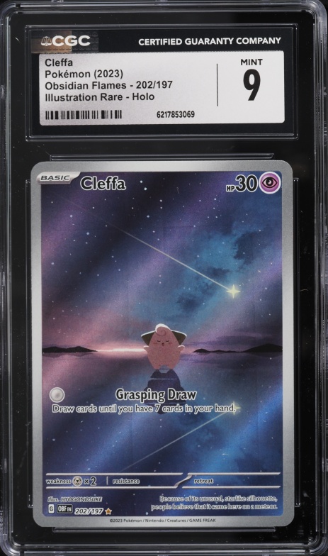 2023 Pokemon Scarlet & Violet Obsidian Flames IR Cleffa #202 CGC 9 MINT