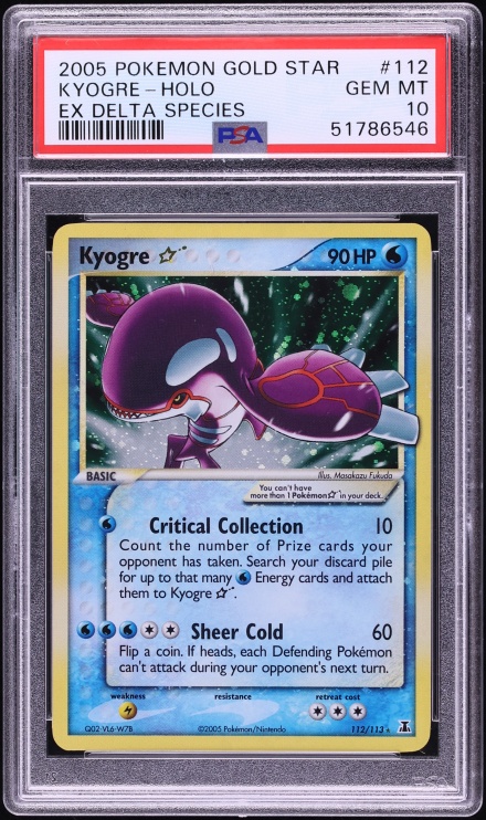 2005 Pokemon EX Delta Species Holo Kyogre Gold Star #112 PSA 10 GEM MINT