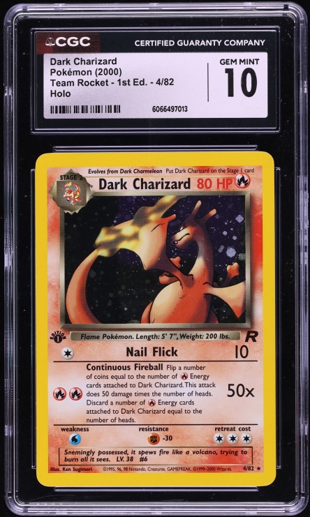 2000 Pokemon Team Rocket 1st Edition Holo Dark Charizard #4 CGC 10 GEM MINT