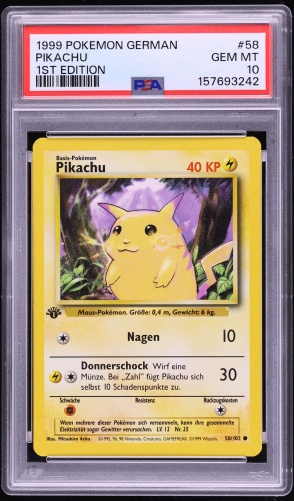 1999 Pokemon Base Set Yellow Cheeks Pikachu #58 PSA 10 GEM MINT on