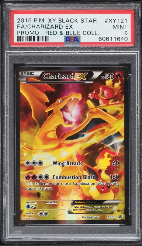 2016 Pokemon XY Promo Red & Blue Collection Full Art Charizard EX #XY121 PSA 9 MINT