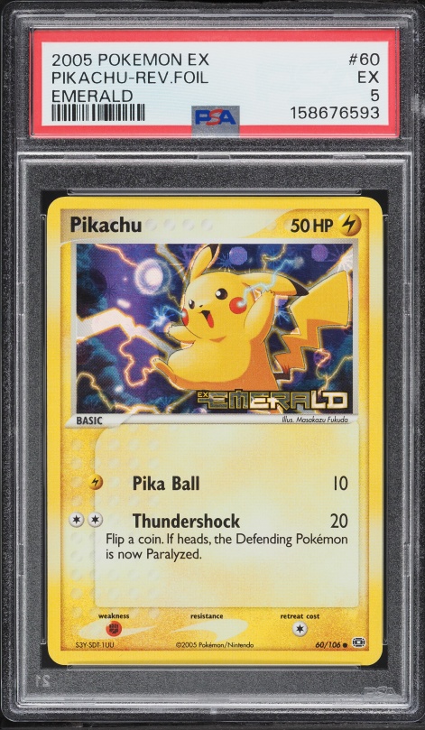 2002 Pokemon Legendary Collection Reverse Holo Pikachu #86 PSA 8