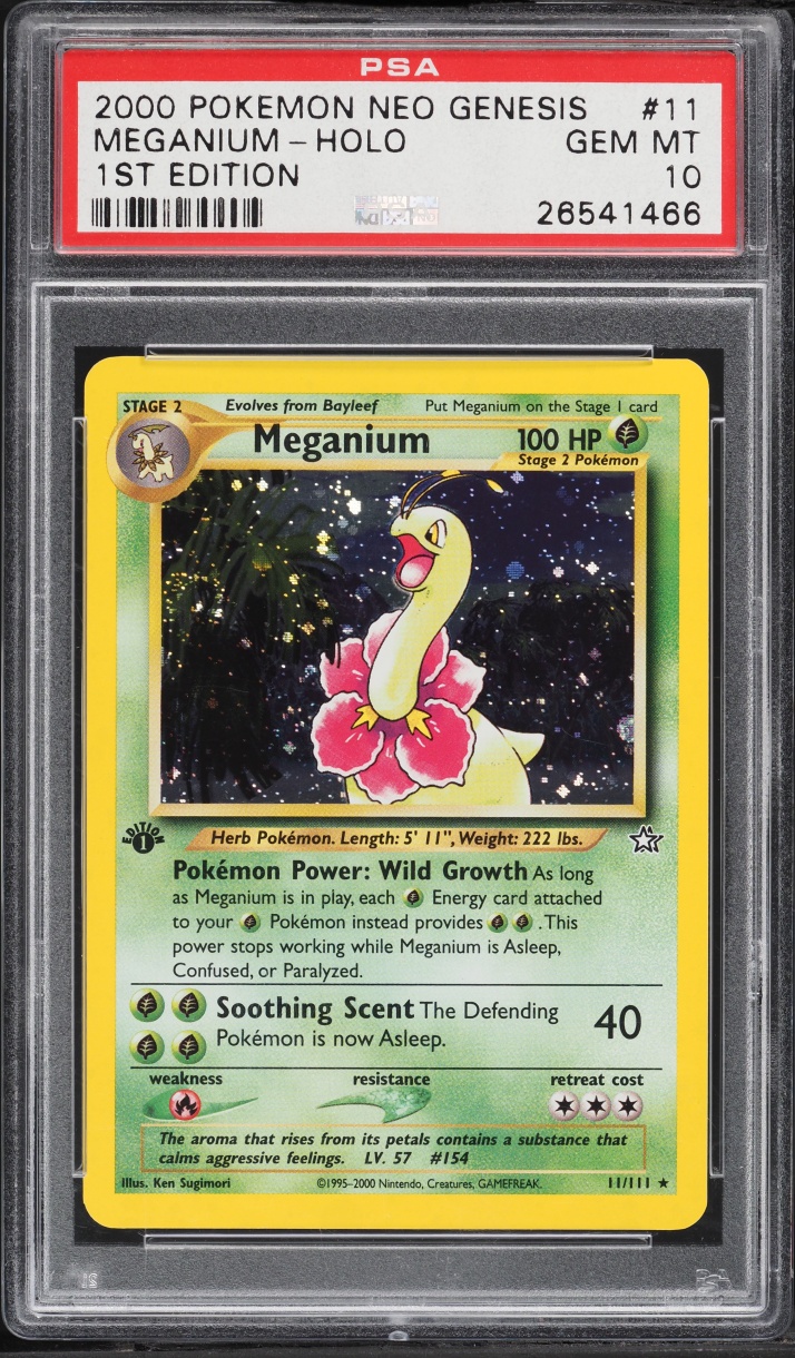 2000 Pokemon Neo Genesis 1st Edition Holo Meganium #11 PSA 10 GEM MINT