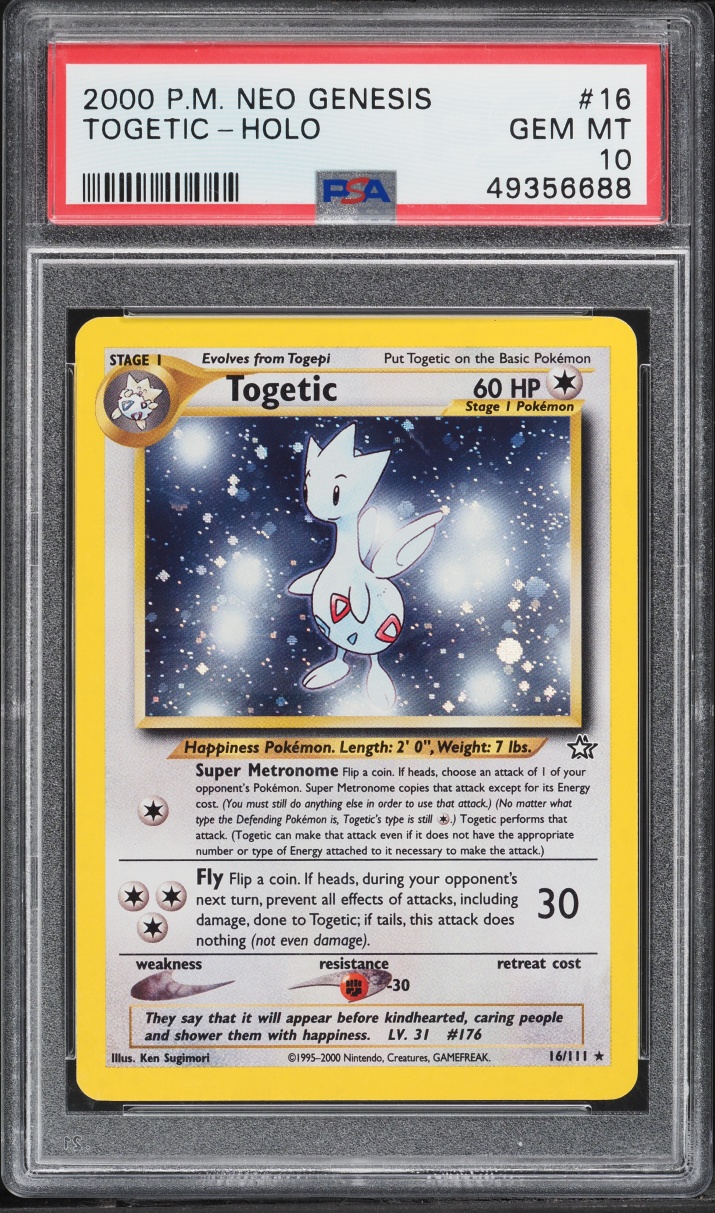 2000 Pokemon Neo Genesis Holo Togetic #16 PSA 10 GEM MINT