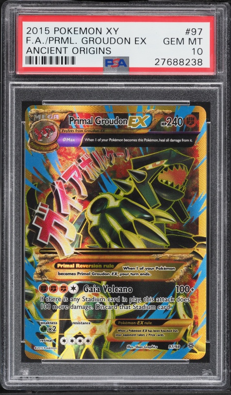 2015 Pokemon XY Ancient Origins Full Art Primal Groudon EX #97 PSA 10 GEM MINT