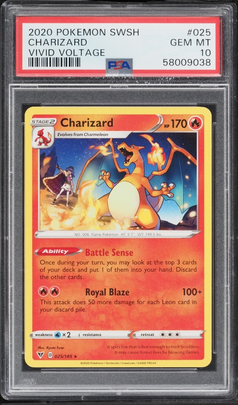 2020 Pokemon Sword & Shield Vivid Voltage Charizard #25 PSA 10 GEM MINT