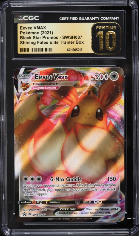 2021 Pokemon SWSH Promo Shining Fates ETB Full Art Eevee VMAX #SWSH087 CGC 10 PRISTINE