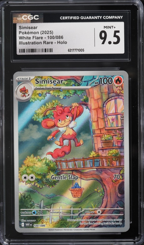 2025 Pokemon Scarlet & Violet White Flare IR Simisear #100 CGC 9.5 MINT+