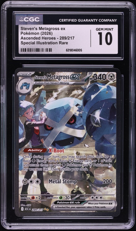 2026 Pokemon Mega Evolution Ascended Heroes SIR Steven's Metagross Ex #289 CGC 10 GEM MINT