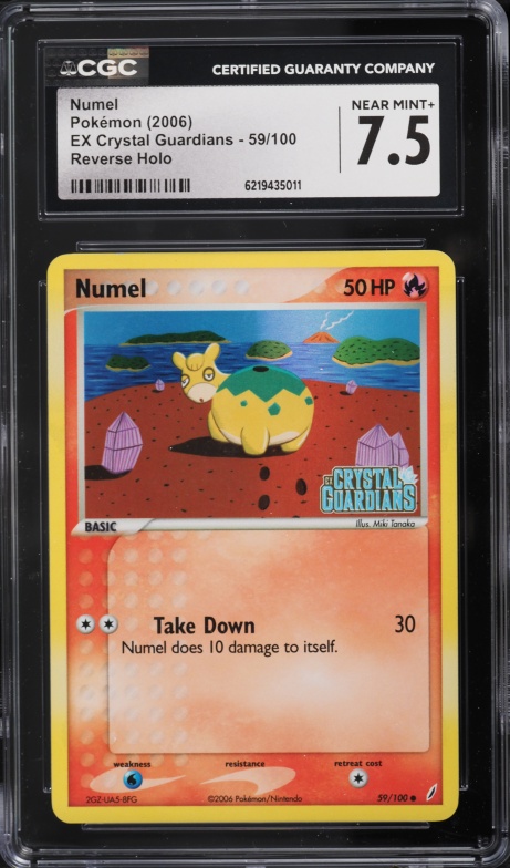2006 Pokemon Ex Crystal Guardians Reverse Holo Numel #59 CGC 7.5 NRMT+
