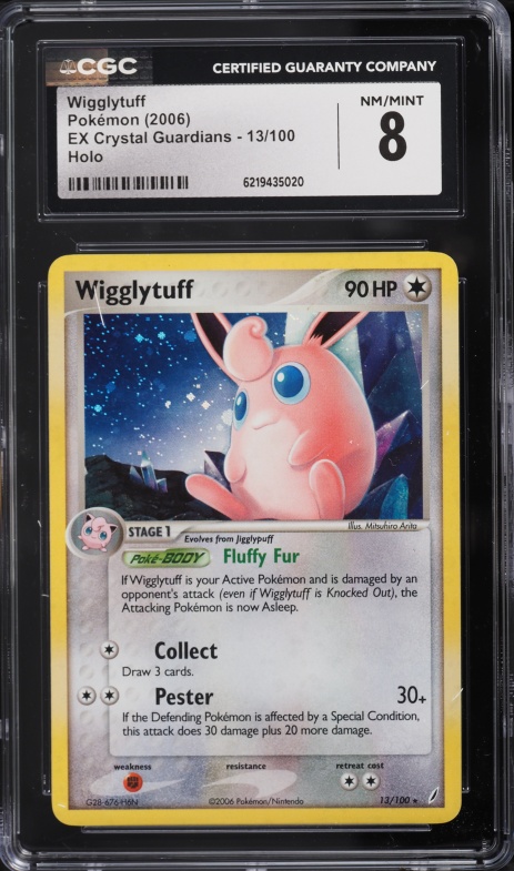 2006 Pokemon Ex Crystal Guardians Holo Wigglytuff #13 CGC 8 NM-MT