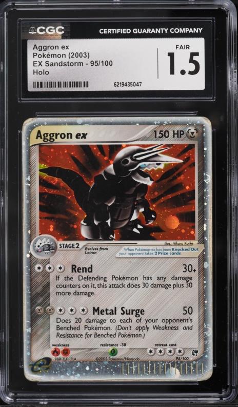 2003 Pokemon Ex Sandstorm Holo Aggron EX #95 CGC 1.5 FR