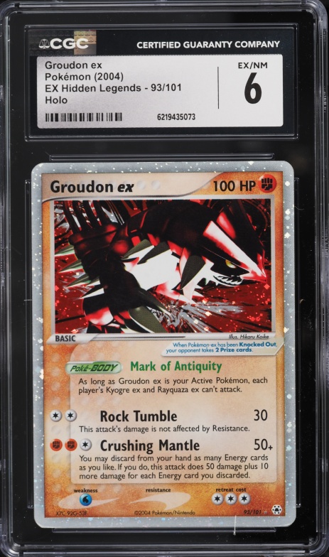 2004 Pokemon Ex Hidden Legends Holo Groudon Ex #93 CGC 6 EXMT