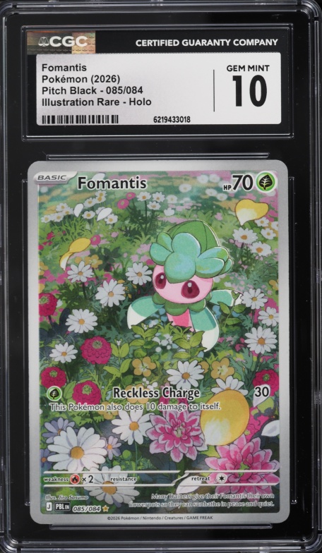 2026 Pokemon Mega Evolution Pitch Black IR Fomantis #85 CGC 10 GEM MINT