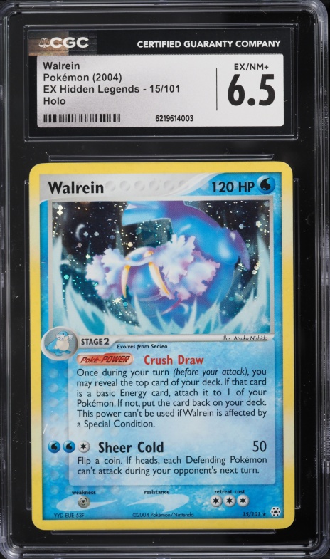 2004 Pokemon EX Hidden Legends Holo Walrein #15 CGC 6.5 EXMT+