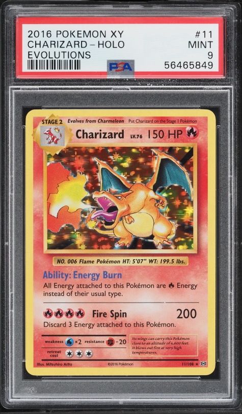 2016 Pokemon XY Evolutions Holo Charizard #11 PSA 9 MINT