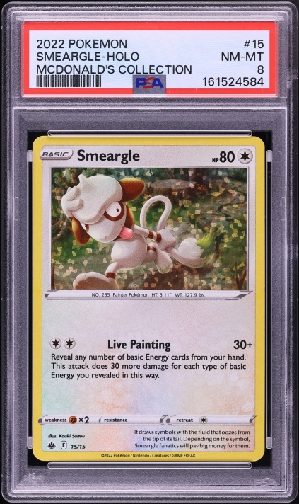 2022 Pokemon Sword & Shield McDonald's Collection Holo Smeargle #15 PSA 8 NM-MT