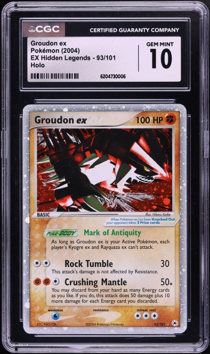 2004 Pokemon EX Hidden Legends Holo Groudon Ex #93 CGC 10 GEM MINT
