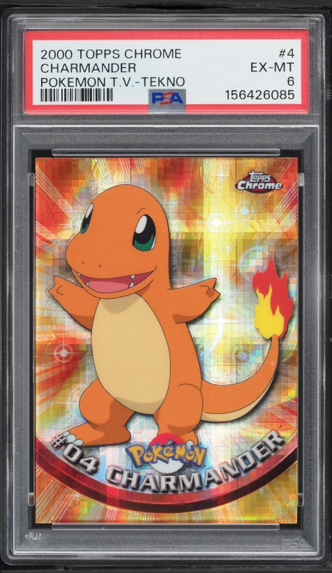 2000 Topps Chrome Pokemon Series 1 Tekno Charmander #4 PSA 6 EXMT