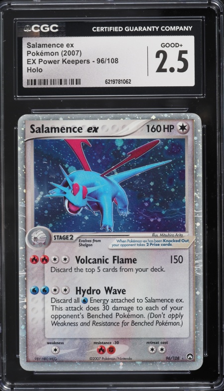 2007 Pokemon EX Power Keepers Holo Salamence ex #96 CGC 2.5 GD+