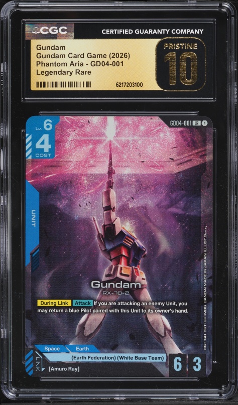2025 Gundam Card Game Newtype Rising LR Gundam #GD01-001 CGC 10