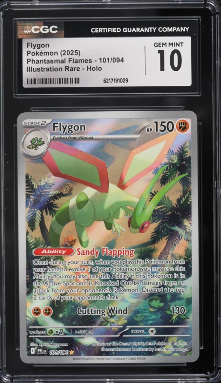2025 Pokemon Mega Evolution Phantasmal Flames IR Flygon #101 CGC 10 GEM MINT