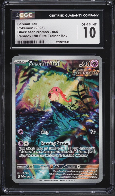 2023 Pokemon Scarlet & Violet Promo Paradox Rift ETB Full Art Scream Tail #65 CGC 10 GEM MINT