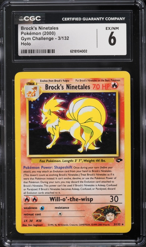 2000 Pokemon Gym Challenge Holo Brock's Ninetales #3 CGC 6 EXMT