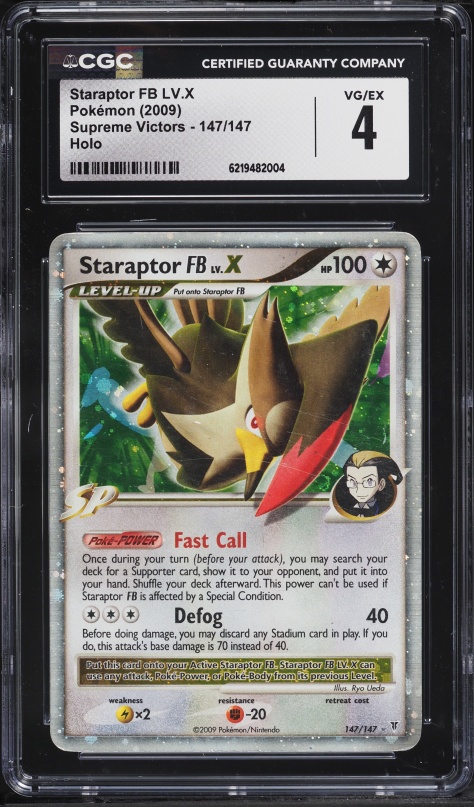 2009 Pokemon Platinum Supreme Victors Holo Staraptor FB Lv.X #147 CGC 4 VGEX