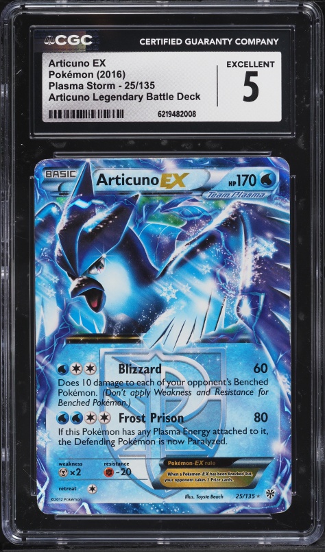2016 Pokemon BW Plasma Storm Articuno Legendary Battle Deck Articuno Ex #25 CGC 5 EX