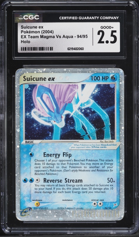 2004 Pokemon EX Team Magma VS Aqua Holo Suicune Ex #94 CGC 2.5 GD+