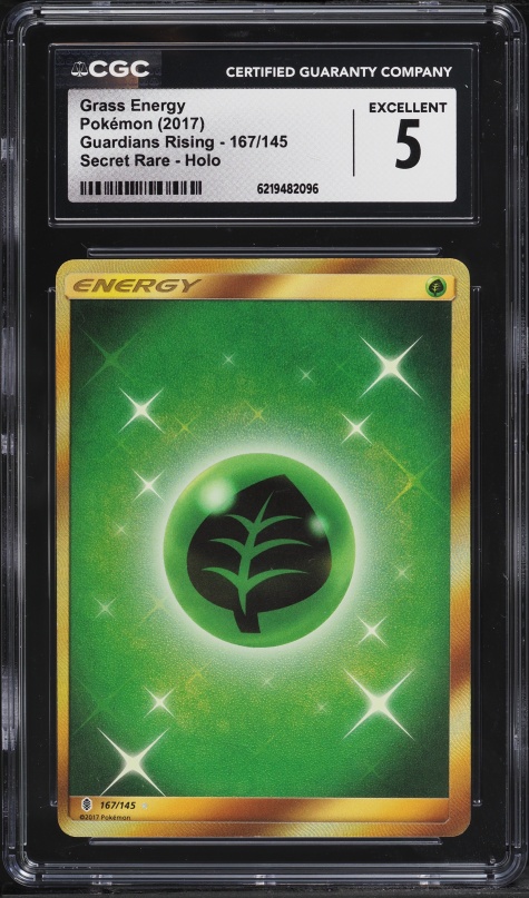 2017 Pokemon Sun & Moon Guardians Rising SEC Grass Energy #167 CGC 5 EX