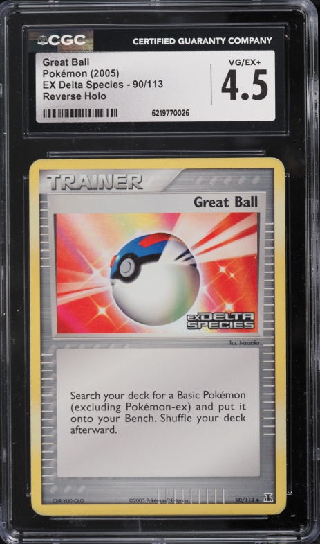 2005 Pokemon EX Delta Species Reverse Holo Great Ball #90 CGC 4.5 VGEX+