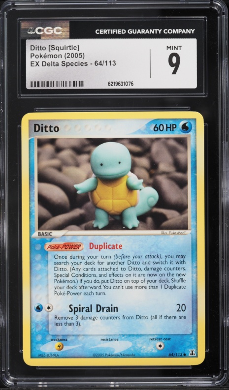2005 Pokemon EX Delta Species Ditto Squirtle #64 CGC 9 MINT