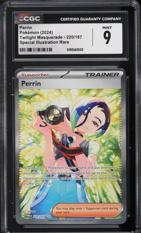 2024 Pokemon Scarlet & Violet Twilight Masquerade SIR Perrin #220 CGC 9 MINT