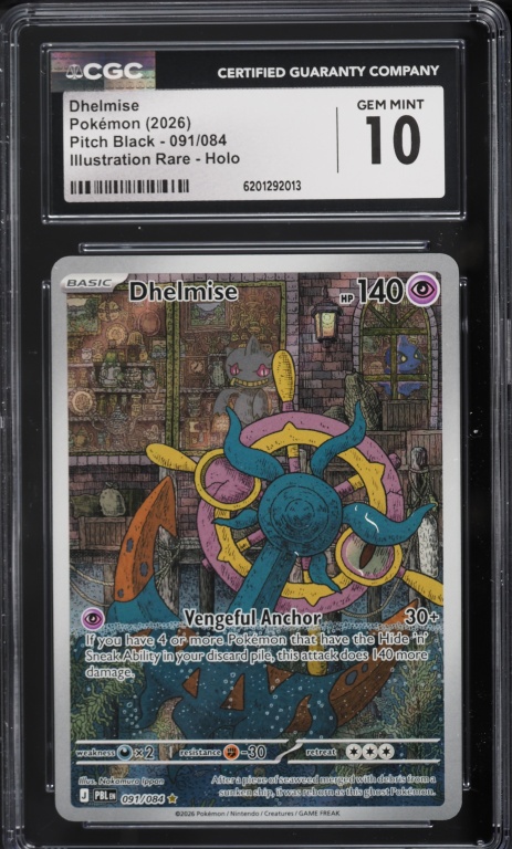 2026 Pokemon Mega Evolution Pitch Black IR Dhelmise #91 CGC 10 GEM MINT