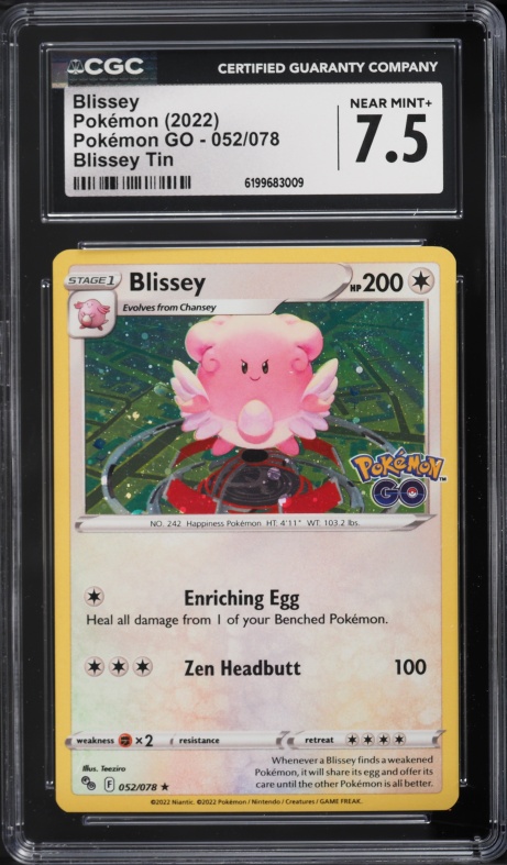 2022 Pokemon Sword & Shield GO Tin Blissey #52 CGC 7.5 NRMT+