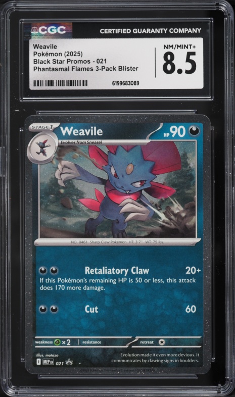 2025 Pokemon Mega Evolution Promo Weavile #21 CGC 8.5 NM-MT+