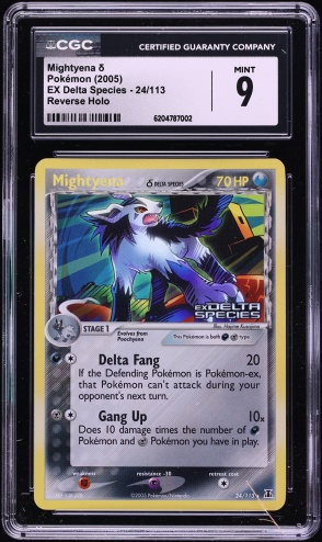 2005 Pokemon EX Delta Species Reverse Holo Mightyena #24 CGC 9 MINT