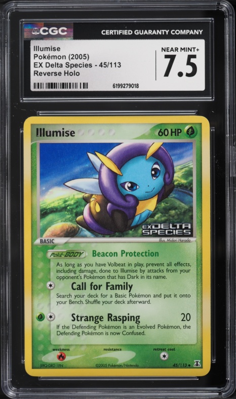 2005 Pokemon EX Delta Species Reverse Holo Illumise #45 CGC 7.5 NRMT+